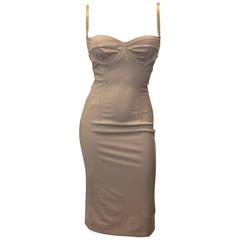 Dolce & Gabbana Nude Bustier Dress with Strappy Back Detail