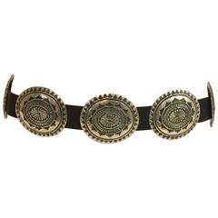 Stunning Sterling Silver Navajo Concho Belt by Leonard Maloney 11