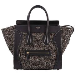 Celine Luggage Handbag Tweed Mini