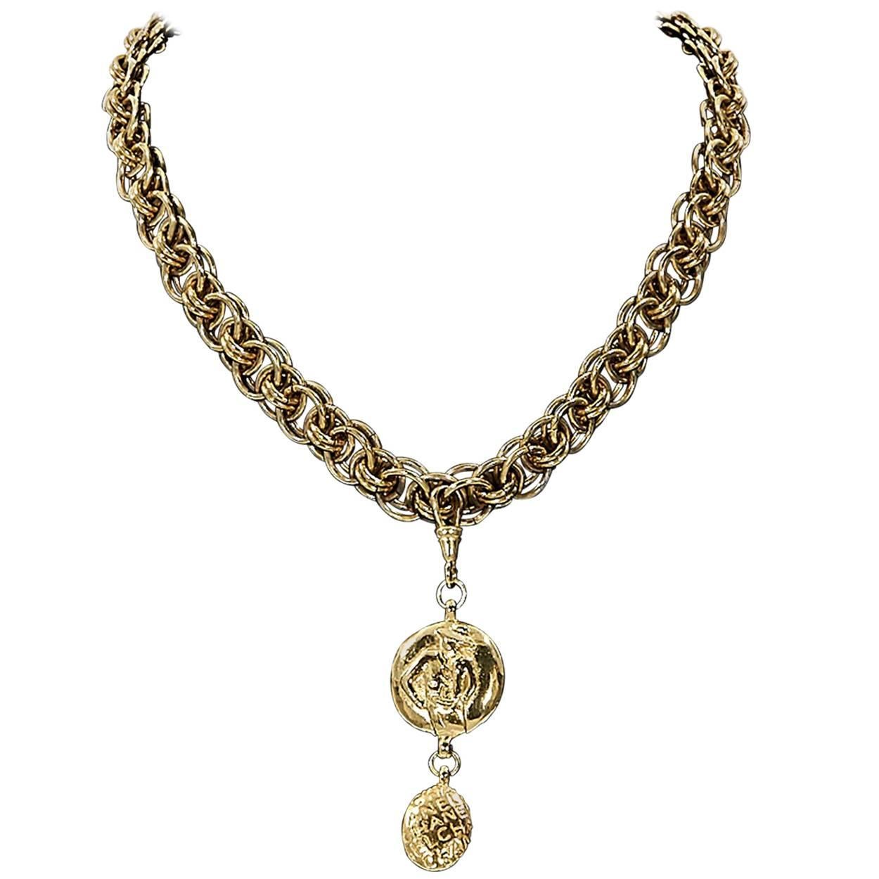 Goldtone Vintage Chanel Pendant Necklace