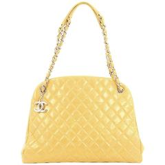 Chanel Just Mademoiselle Handbag Quilted Glazed Calfskin Large 8