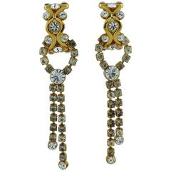 Yves Saint Laurent YSL Vintage Jewelled Two-Way Dangling Earrings