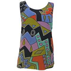1990s Louis Feraud Pastels Abstract Top 5