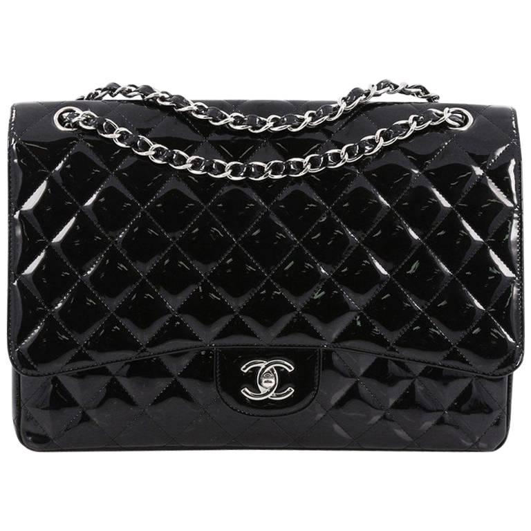 Chanel Classic Single Flap Bag Quilted Patent Maxi