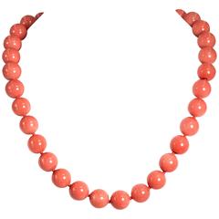 Fabulous Faux Mediterranean Shade Coral Bead Necklace 1