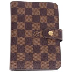 Louis Vuitton Damier Ebene Small Ring Agenda Cover - brown canvas