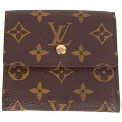 Louis Vuitton Elise Double Flap Monogram Wallet - dark brown