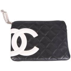 Chanel Ligne Cambon Zip Pouch - black/white