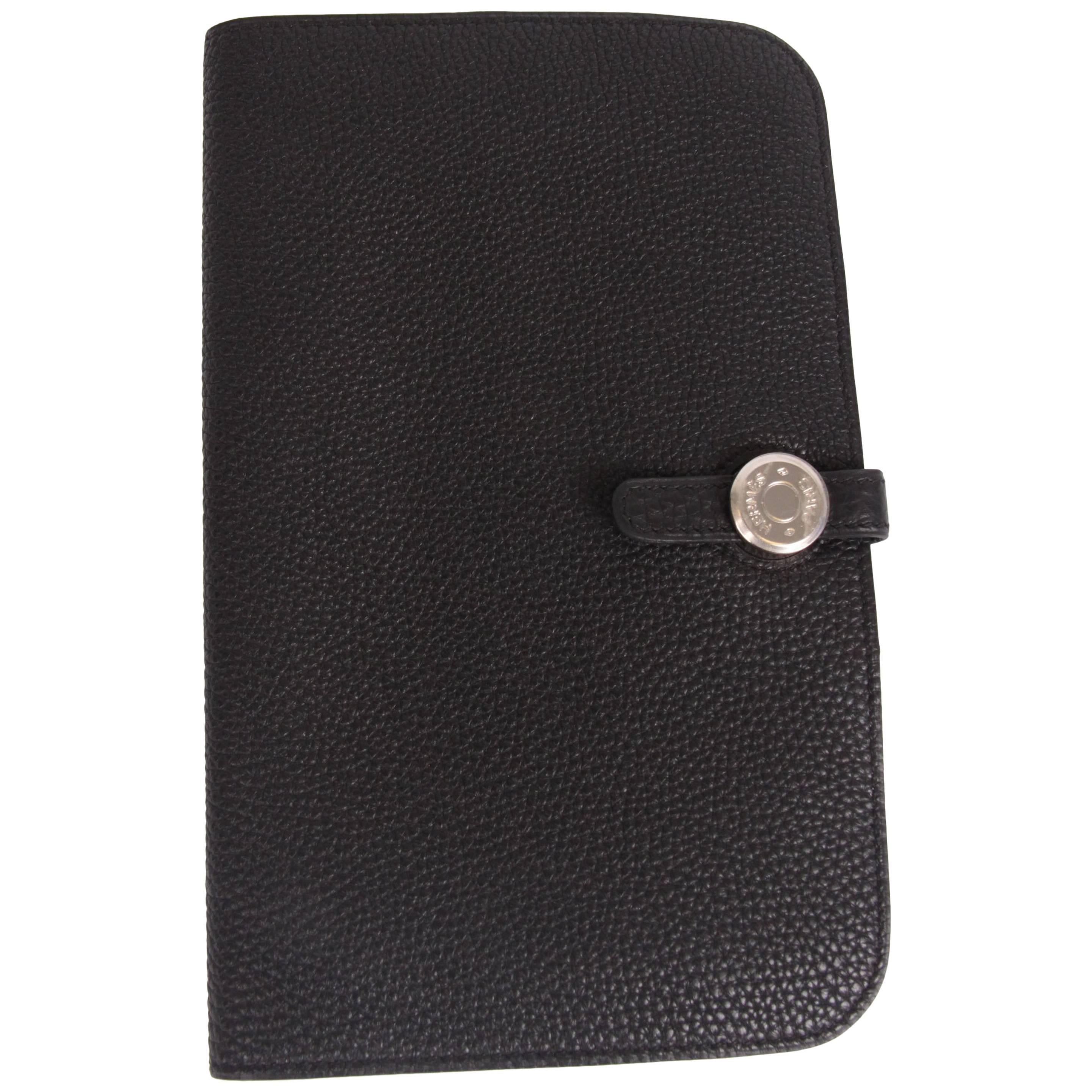 Hermes Dogon Combined Wallet Togo Leather - black