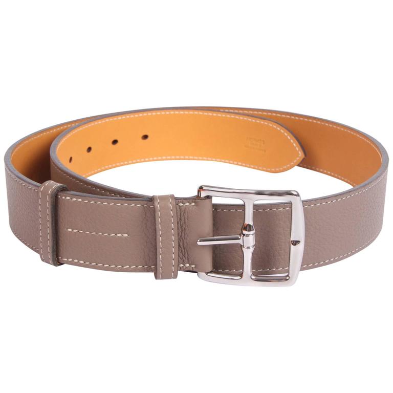 Hermes Etriviere 40 Unisex Taurillon Clemence Belt - taupe For Sale at ...