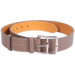 Hermes Etriviere 40 Unisex Taurillon Clemence Belt - taupe 5