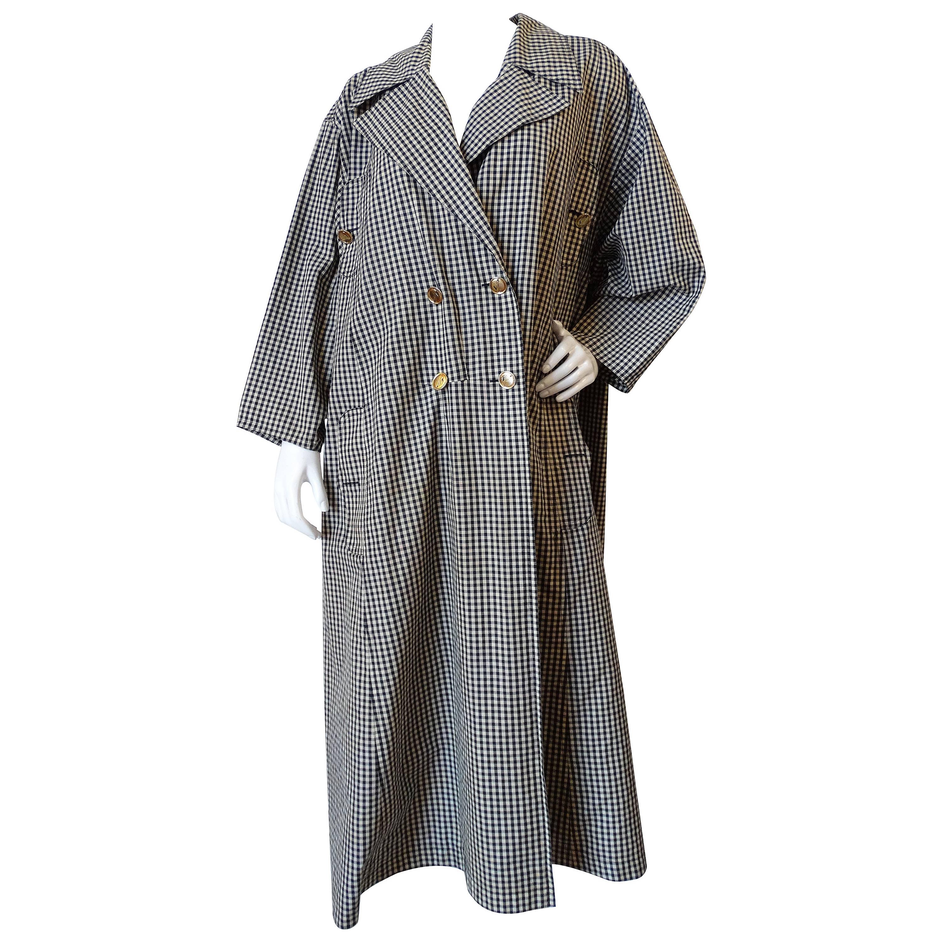 1980s Chanel Gingham Trench Coat