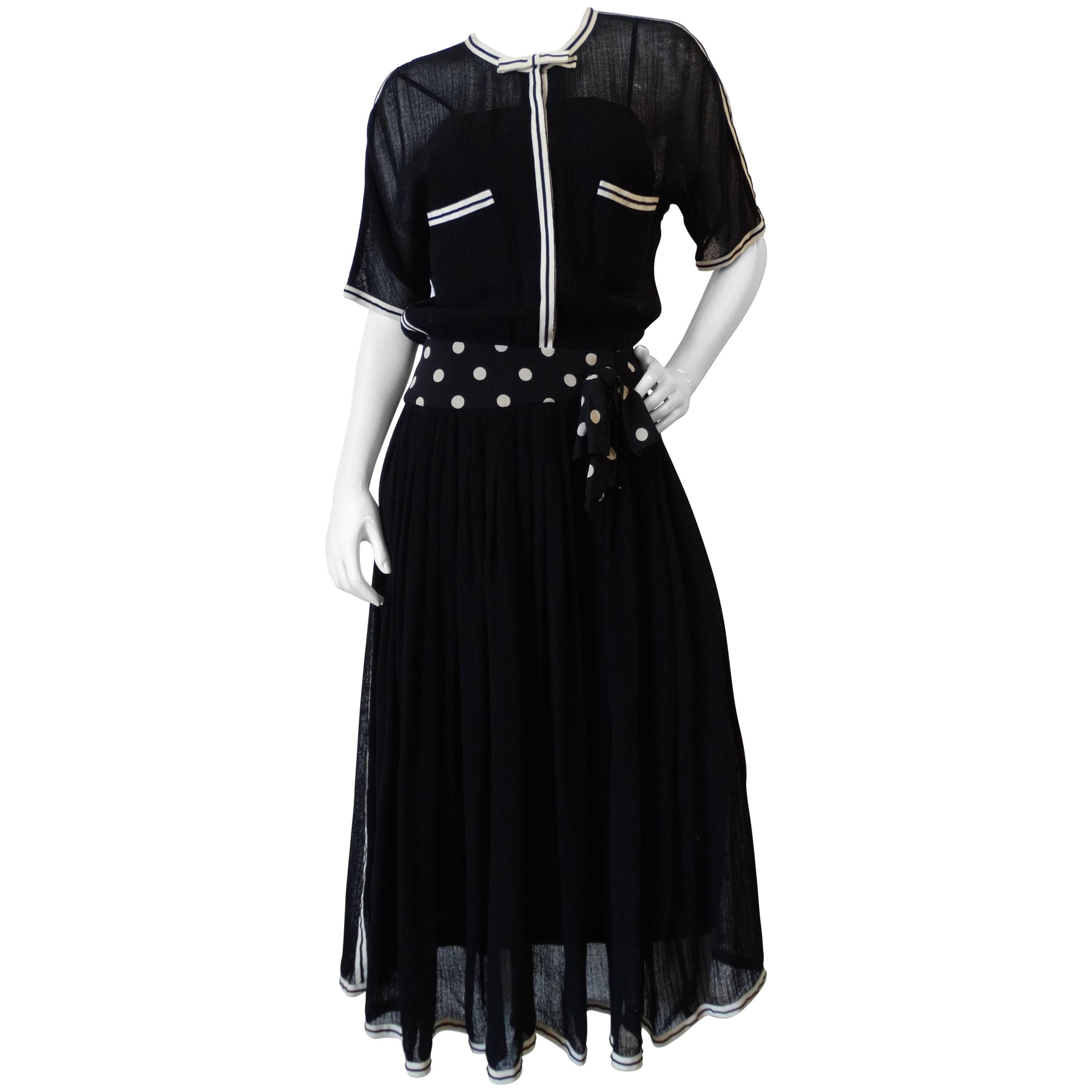 1980s Chanel Black Knit Dress