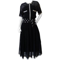 Vintage 1980s Chanel Black Knit Dress