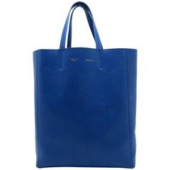 Celine Cabas Blue Calfskin Leather Tote Bag