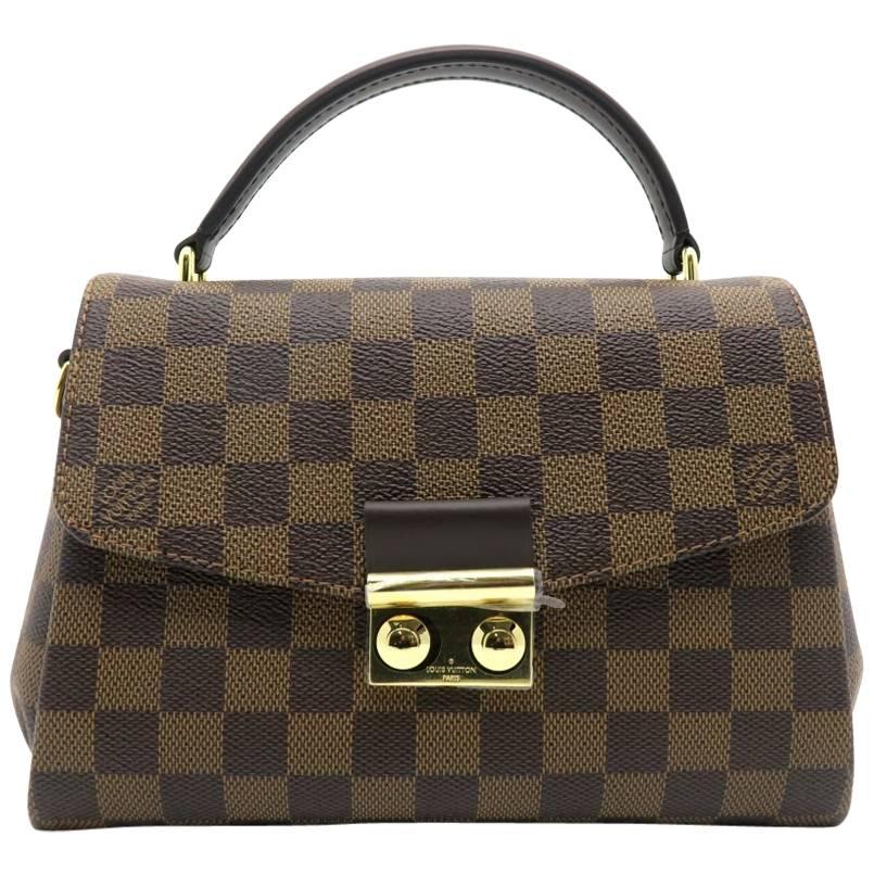 Louis Vuitton Croisette Brown Damier Ebene Canvas Top Handle Bag For Sale