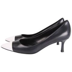 Chanel Pumps - dark blue & white leather 11