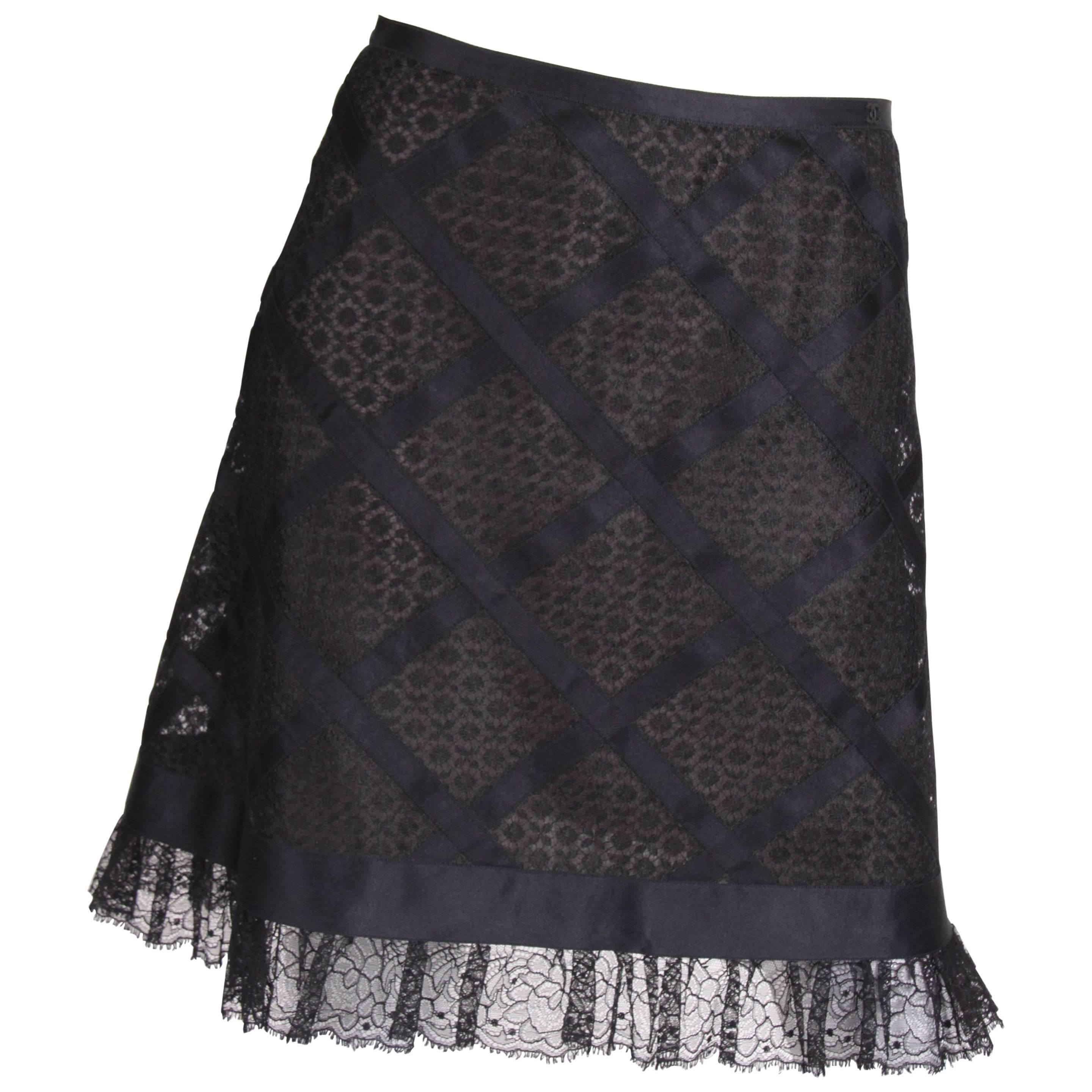 Chanel Lace Skirt - black  For Sale