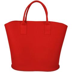 The Biggest Bag on 1stdibs, 30" Red Felt and Leather Tote