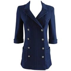 Chanel Navy Jacket with Enamel Buttons 10