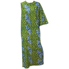 Exotic 1960's Colorful Batik Caftan With Butterfly Motif 9