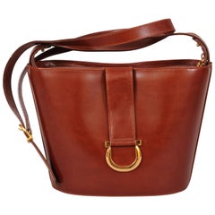 Ferragamo Rich Brown Leather Shoulder Bag, Never Vintage