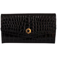 Maison Pourchet, Paris Black Crocodile Wallet, Never Used