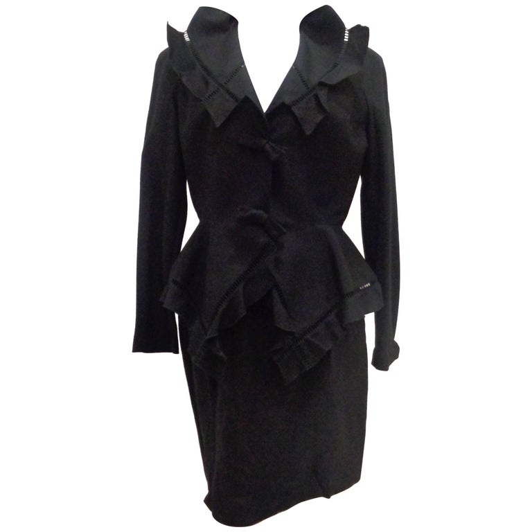 Thierry Mugler Black skirt suit at 1stDibs
