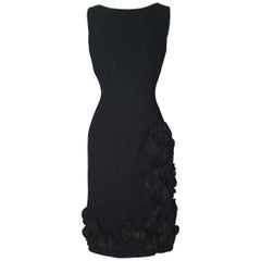 Alfred Werber Vintage 1960s Little Black Dress with Lace Ruffle Detail