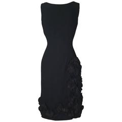 Alfred Werber Vintage 1960s Little Black Dress with Lace Ruffle Detail 4
