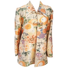 50s Orange Floral Asian Brocade Jacket 