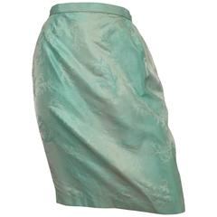 Vintage Thierry Mugler Iridescent Aqua Skirt Size 4/6.