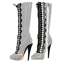 VERSACE WHITE PERFORATED LEATHER PLATFORM BOOTS sz 40 9