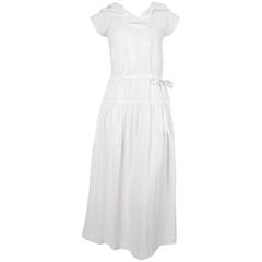 1970's CACHAREL white gauze dress with hood 11