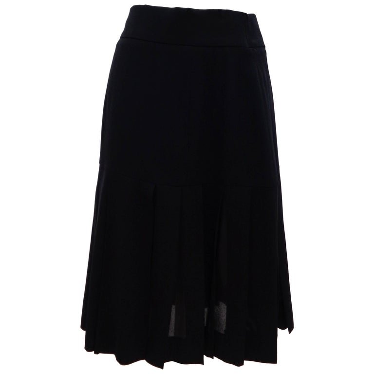 Chanel Boutique Black Skirt For Sale at 1stDibs | chanel black skirt