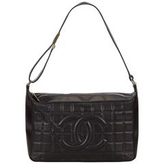 Chanel Black Chocolate Bar Lambskin Shoulder Handbag