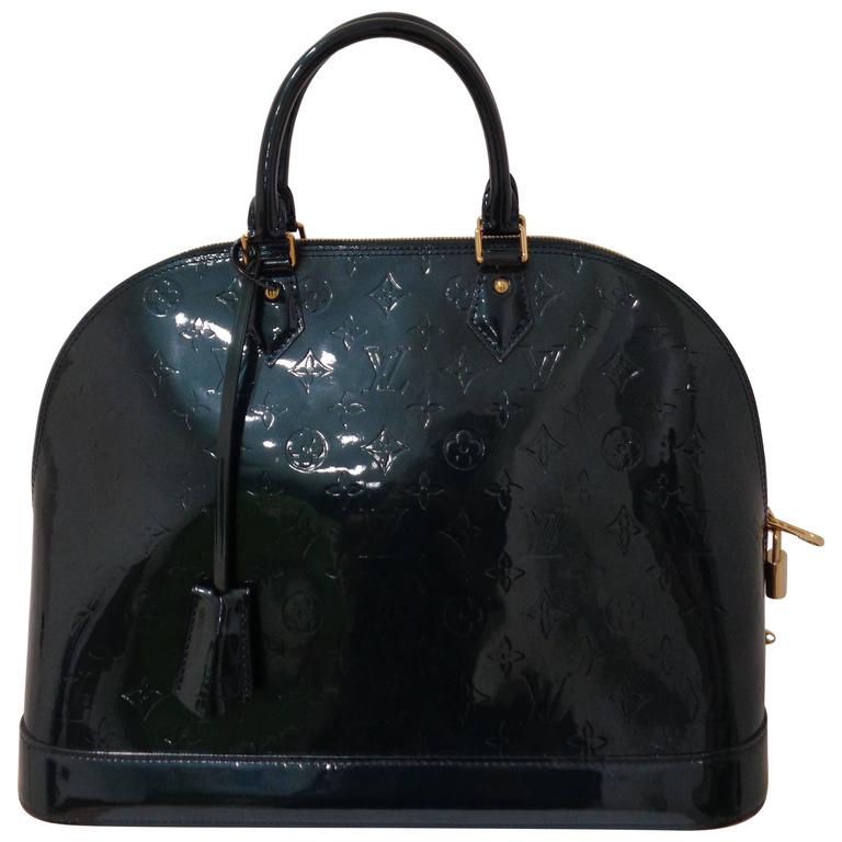 Louis Vuitton dark Green patent leather gold hardware Alma Bag at ...