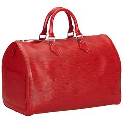 Louis Vuitton Rote Epi Speedy 35 Handtasche