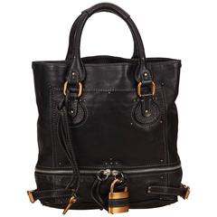 Chloe Black Leather  Paddington Zip Tote Bag