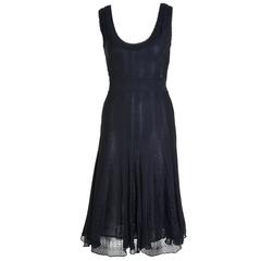 CHANEL Black Sheer Knitted Dress