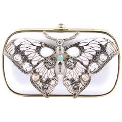 Judith Leiber Papillon Butterfly Minaudiere Embellished Leather