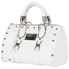 New GIANNI VERSACE COUTURE White Quilted Patent Leather "Snap Out Of It" Bag 3