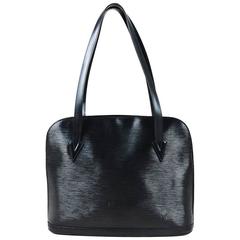 Vintage Louis Vuitton Black Epi Leather "Lussac" Tote Bag 3