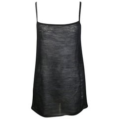 Vintage Gucci by Tom Ford Black Wool See Through Spaghetti Tank Top 