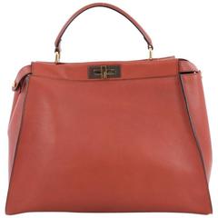 Fendi Peekaboo Handbag Leather Large
