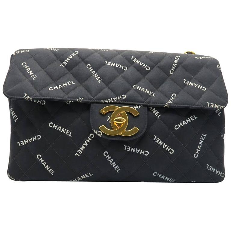 Chanel Vintage Quilted Canvas Shoulder Bag