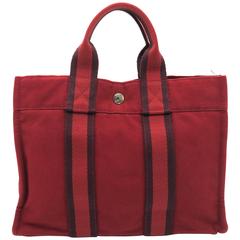 Hermes Fourre-Tout PM Sienne Canvas Tote Bag