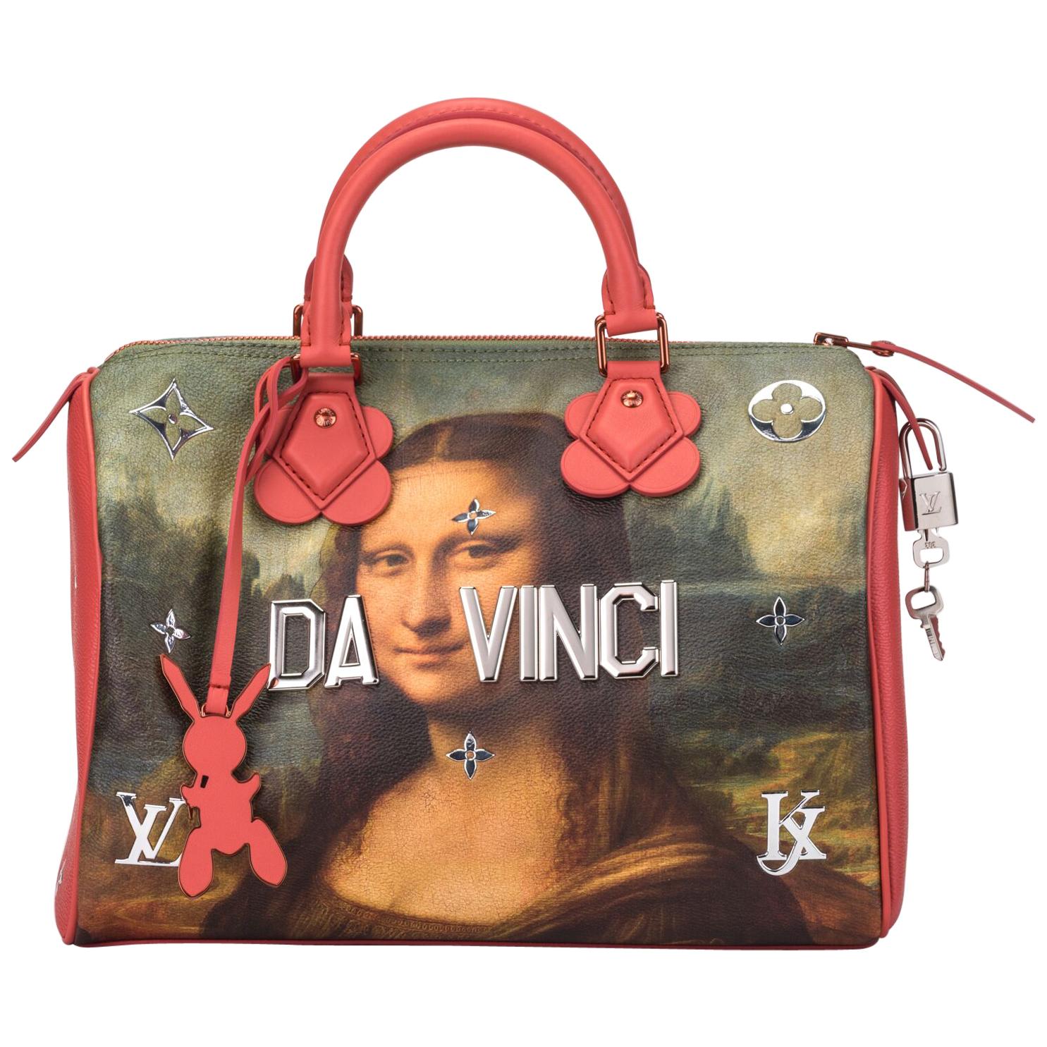 Louis Vuitton Limited Edition Coated Canvas Jeff Koons DaVinci Speedy 30 Bag  - Yoogi's Closet