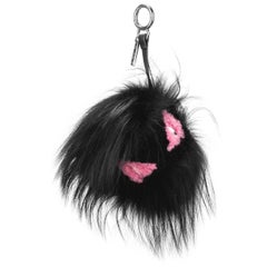 Fendi Limited Edition Black Fur Monster Charm With Box