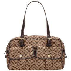 Celine Brown Macadam Jacquard Handbag 2
